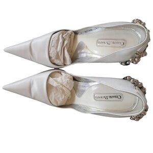 Cesare Paciotti Cream Embellished Heels